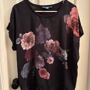 Simply Vera Vera Wang Black Floral Blouse